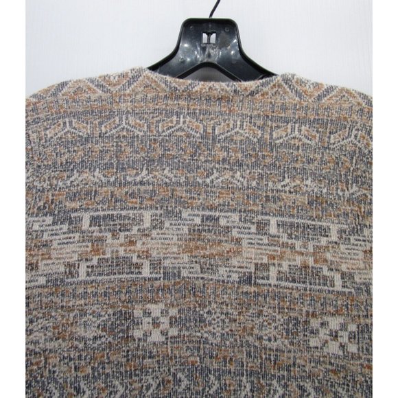 Lucky Brand Sweater Small Linen Open Wrap Cardigan Southwestern Aztec - Picture 8 of 11
